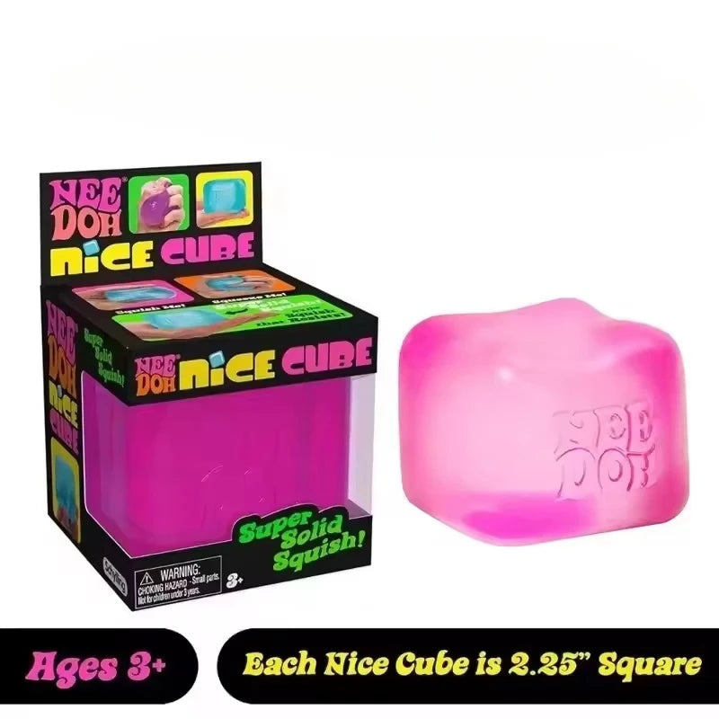 Schylling NeeDoh Solid Cube Sensory Squeeze Toy Stress Relief Anxiety Reliever Squishy Stress Buster for Sensory Needs