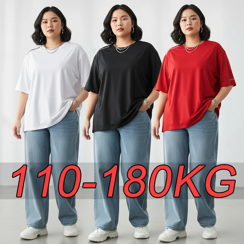 Women Plus Size T-Shirts  5XL 6XL 7XL Quick Dry Short Sleeve Tees Gym Jerseys Fitness Trainer Running Top Sportswear