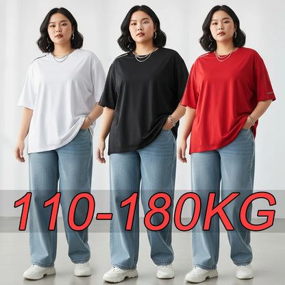 Women Plus Size T-Shirts  5XL 6XL 7XL Quick Dry Short Sleeve Tees Gym Jerseys Fitness Trainer Running Top Sportswear