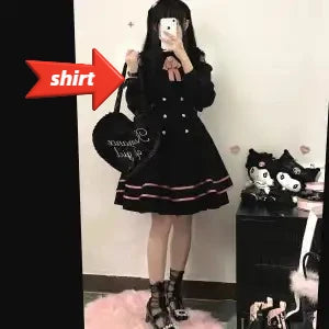 Jirai Kei Lolita Blouse Kawaii Top Women Cute Japanese Style Shirt with Bow Y2K Elegant Long Sleeve Sweet Casual Aesthetic Tops