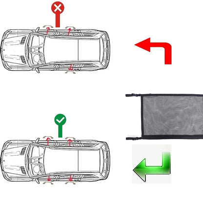 Car Ceiling Cargo Net Pocket, Car Ceiling Storage Net Strong Bearing Adjustable Capacity Roof Cargo Net Organizer, for SUV