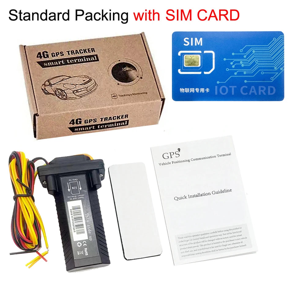 Waterproof Mini 4G Car GPS Tracker With One Year Sim Card Anti-Theft Motorcycle Tracking Device GEO-Fence Vehicle Locator Fleet
