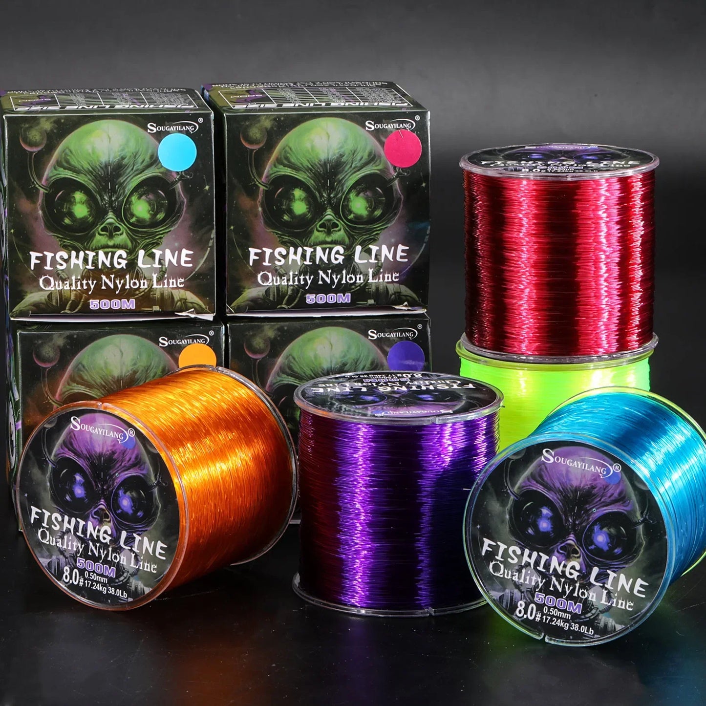 Sougayilang Nylon Fishing Line Strong Tensile and Wear-resistant Fishing Line 500m Capacity Freshwater Saltwater Fishing Line