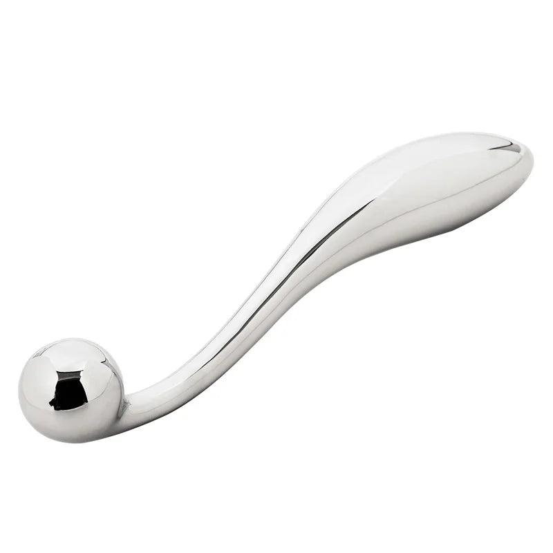 Stainless Steel Double Dildo G Spot Anal Beads Butt Plug Metal Fake Dildo Anal Plug Sex Toys For Male Female