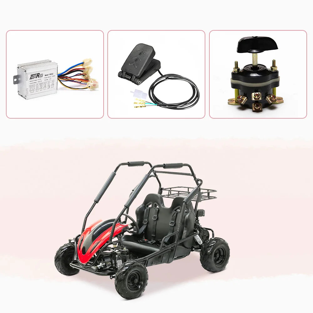 Go-kart Accelerator Pedal+Brush Forward Reverse Switch Knob+DC36V 800w Motor Brush Controller Motorcycle Accessories