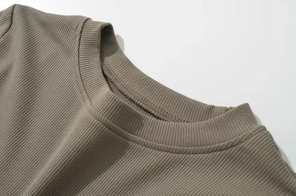 Summer Short Sleeve O-neck Knitted Bodysuits Women Stretchable Slim Basic Solid Color Tops