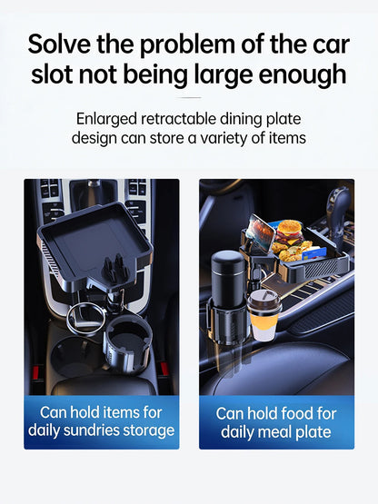 Cup Holder Tray for Car Dual Cap Holder 4 In 1 Adjustable Car Cup Holder Car Drink Phone Holders Snack Tray Expander