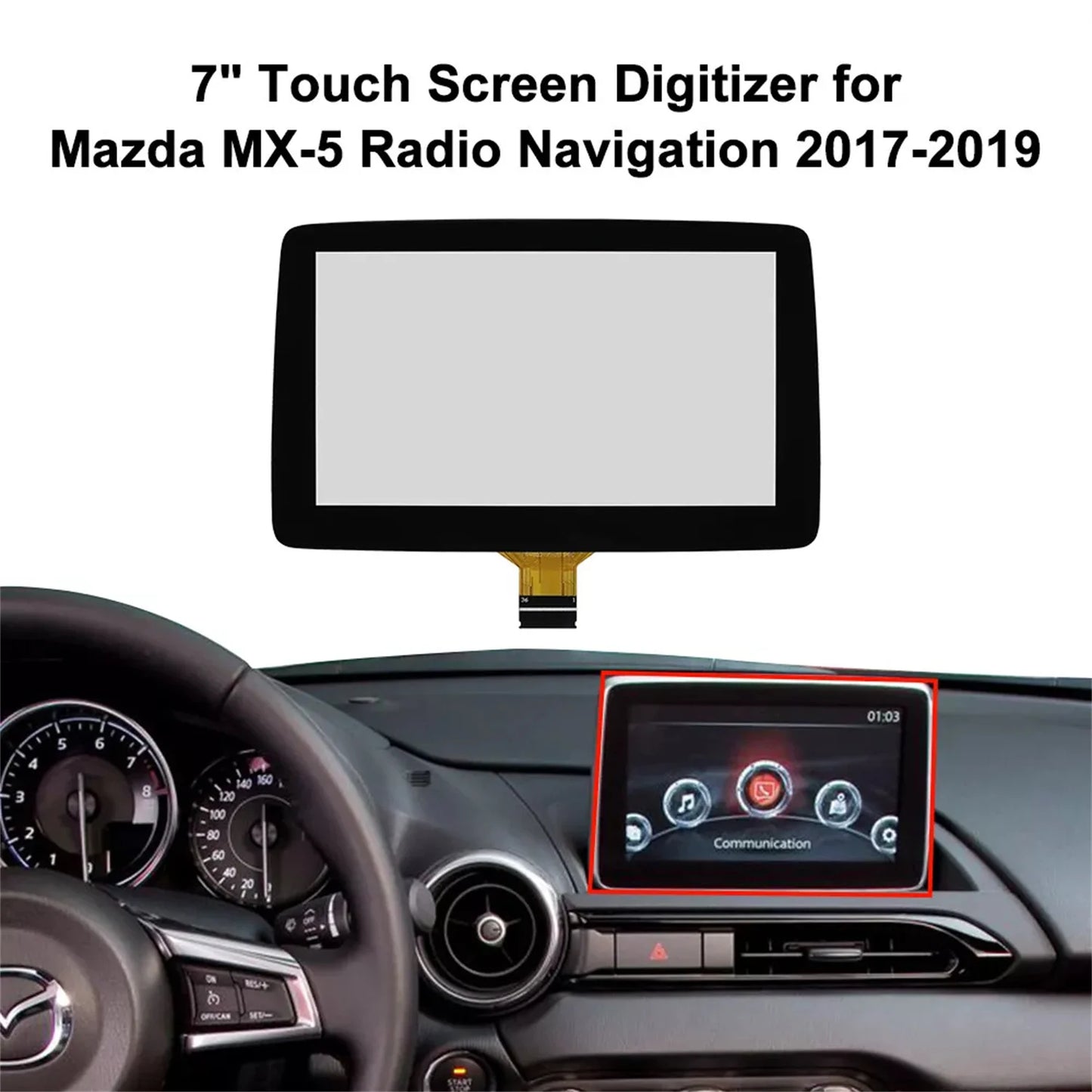 TM070RDZ38 Car 7inch Touch Screen Digitizer For Mazda 3 CX-3 MX-5 Radio Navigation Replacement Srceen Car Accessories