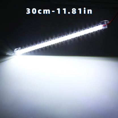 5/10PCS 12V 30/50CM Interior LED Car Light Bar Transparent Rigid Strip Lamp Van Bus Caravan Display Cabinet Under Counter Closet