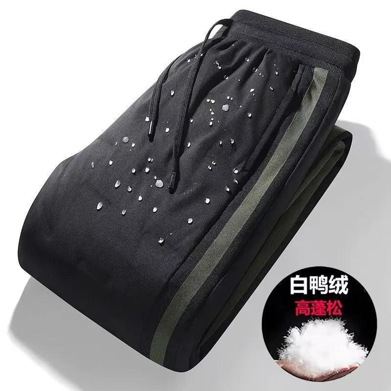 New Autumn and Winter Fashion Trend Thickened Warm Waterproof Down Pants For Men's Casual Loose Sports Plus Size Pants M-5XL