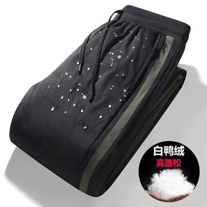 New Autumn and Winter Fashion Trend Thickened Warm Waterproof Down Pants For Men's Casual Loose Sports Plus Size Pants M-5XL
