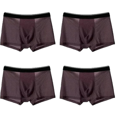 4Pcs Man Boxer Briefs Large Size M-6XL Men Panties Underwear Slip Homme Calzoncillos Bamboo Hole U Convex Pouch Male Underpants