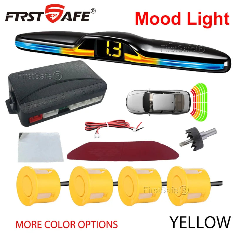 FirstSafe Factory New Mood Light LED Parking Sensor System Reversing Radars System Backlight Parktronic