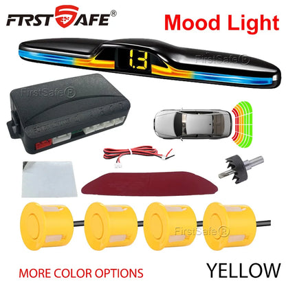 FirstSafe Factory New Mood Light LED Parking Sensor System Reversing Radars System Backlight Parktronic