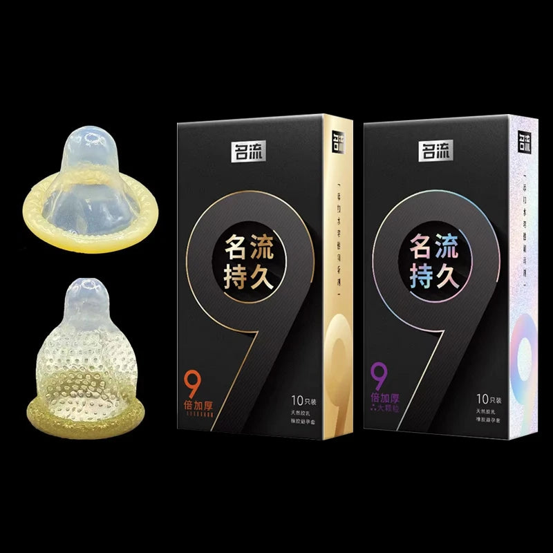 9 Times Delayed Ejaculation Condoms For Men Reduce Sensitivity Pysical Ultra Thick Long Last Condom Penis Sleeves Sex Toys Tool