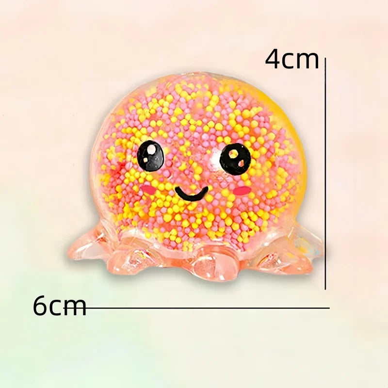 1-6PC Glowing Light Squid Vent Ball Squeeze Decompressions Toy Bubble Octopus Ball Stress Relief Toy Birthday Gift For Kids