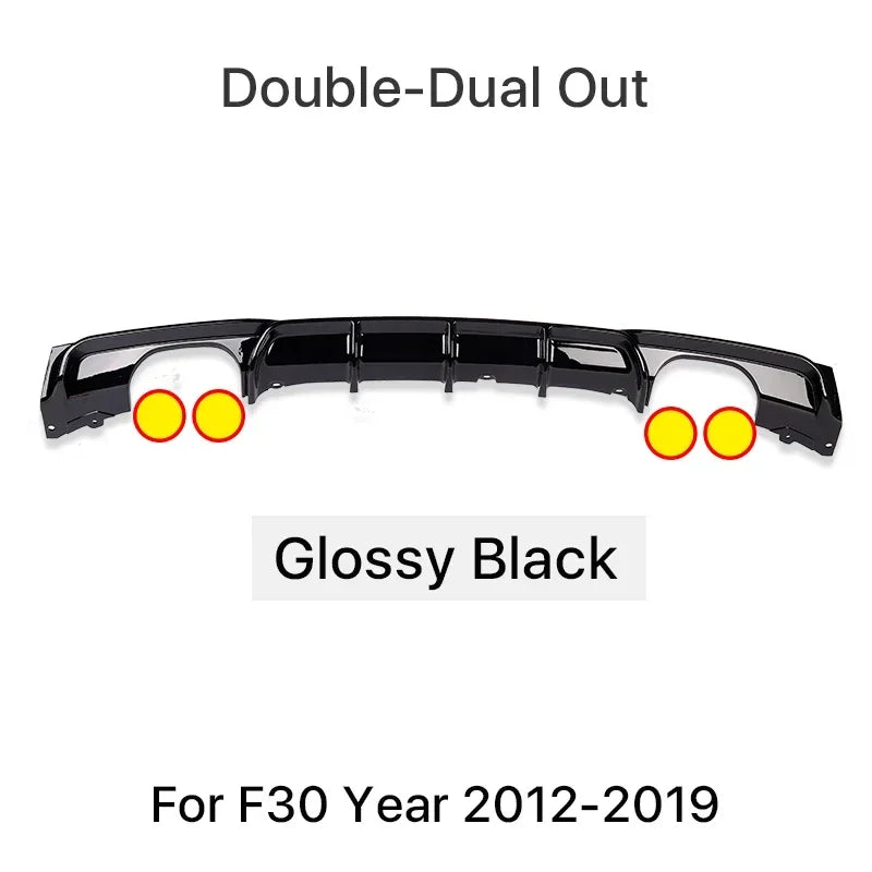 For BMW 3 Series F30 F31 2012-2019 MP Rear Bumper Diffuser LipCarbon M Tech Diffusor Body Kit M Sport Gloss Black 320i 328i