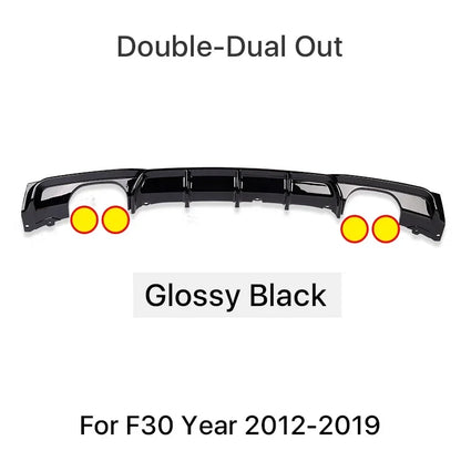 For BMW 3 Series F30 F31 2012-2019 MP Rear Bumper Diffuser LipCarbon M Tech Diffusor Body Kit M Sport Gloss Black 320i 328i