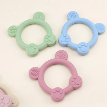 Silicone Bear Teething Ring Is Easy to Grip and Can Help Soothe Teething Teeth