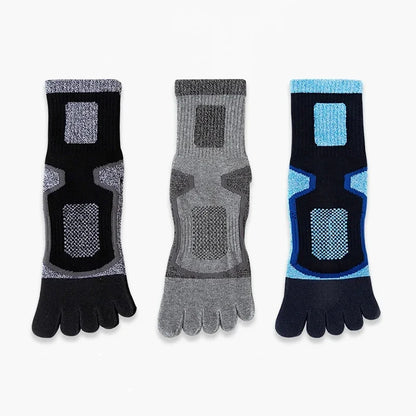 5 Pairs/lot Toe Sport Tube Socks Man Thick Compression Mesh Endurable Fitness Bike Run Outdoor Basketball Travel 5 Finger Socks