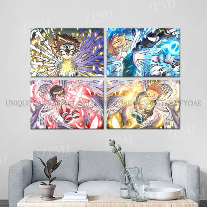 Japanese Anime Canvas Wall Art Digimon Digital Monsters Home Decorative HD Print Poster Painting Modern No Frame For Living Room