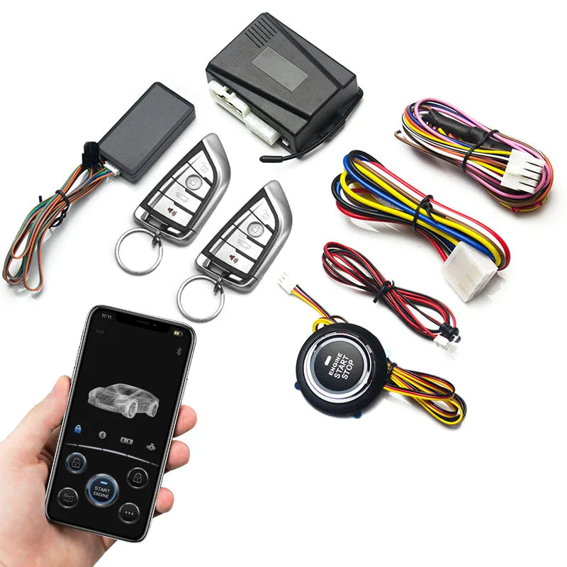 12V Car Remote Starter Start Stop Button Universal Centra lization Anti Theft Engine Lock Alarm System Auto Remote Starter
