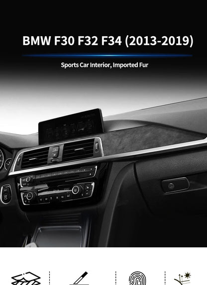 For BMW F30 F32 F34 Center Console Dashboard and Instrument Panel Trim Sticker Car Interior Tuning Accessorie Made of Alcantara