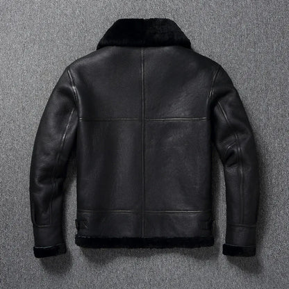 Genuine Leather Jacket Winter Large Mens Clothing Natural Sheepskin Fur Coats Black Bomber Jacket Jaqueta Masculina