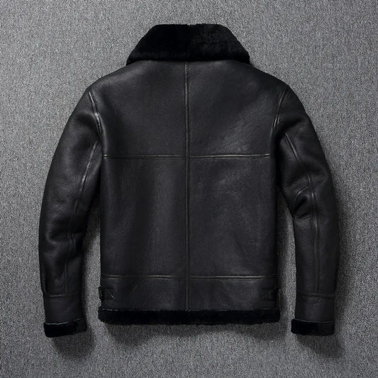 Genuine Leather Jacket Winter Large Mens Clothing Natural Sheepskin Fur Coats Black Bomber Jacket Jaqueta Masculina