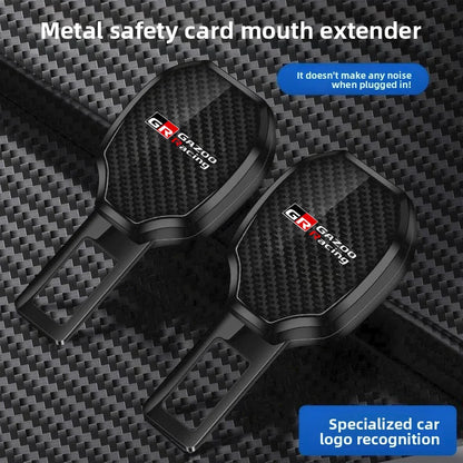 Car Seat Belt Clip Carbon Extender Lock Buckle Plug Car Accessories interior For Toyota GR Sport Gazoo Racing RAV4 C-HR Mirai