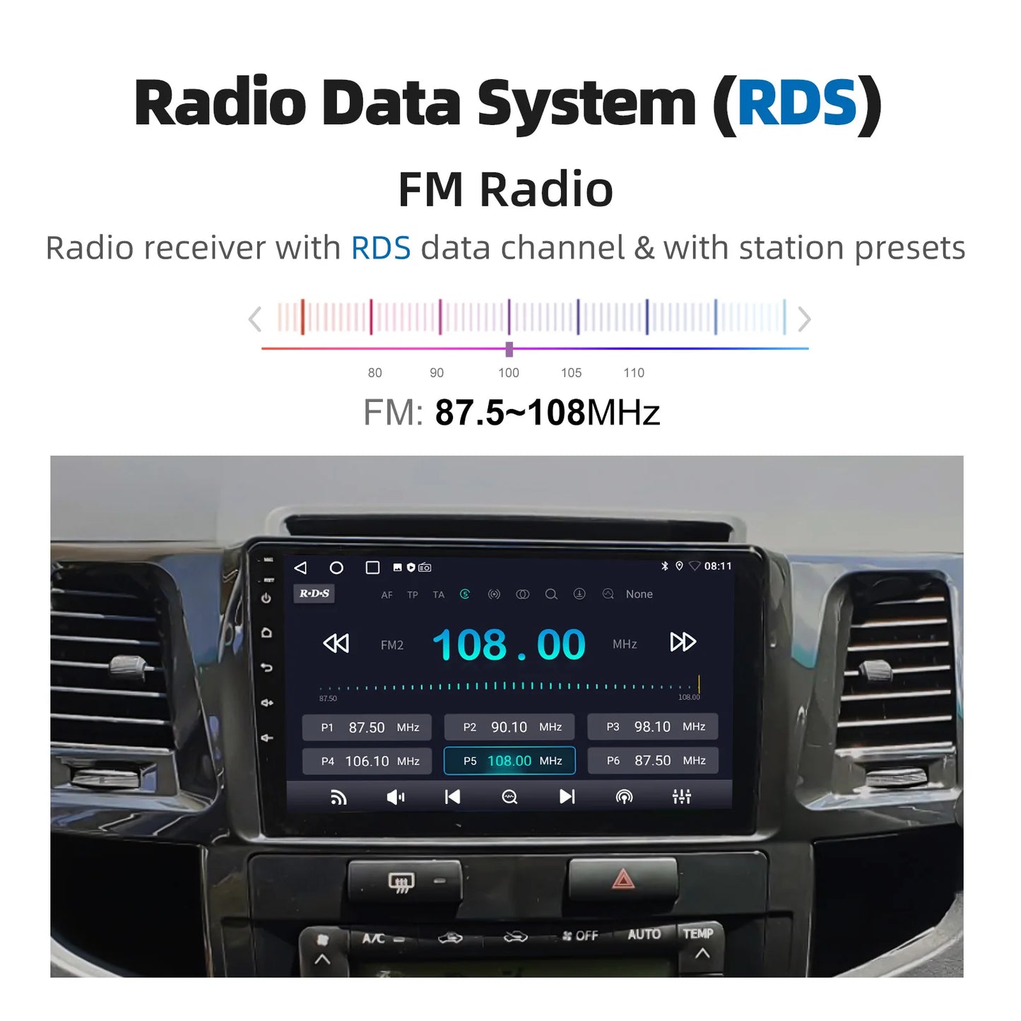 DAB+ 9“ Android 15 For Toyota Fortuner HILUX Revo Vigo N70 2007-2015 Multimedia Video Player Stereo GPS 2din Carplay Car Radio