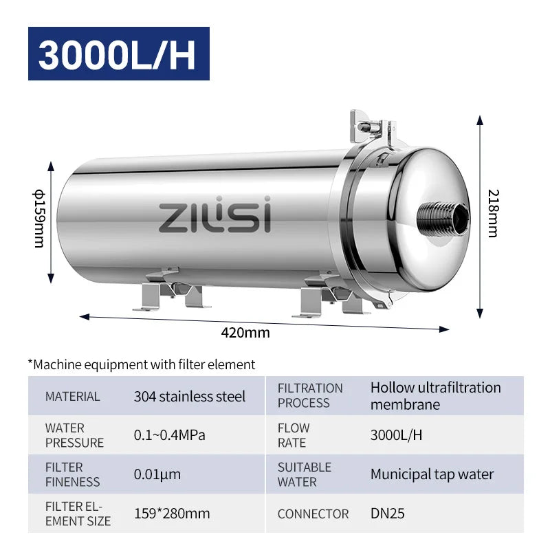 whole house high flow water filter system 1000L-8000L stainless steel mineral water filter  Reusable PVDF Lasts Exceed 5 Years