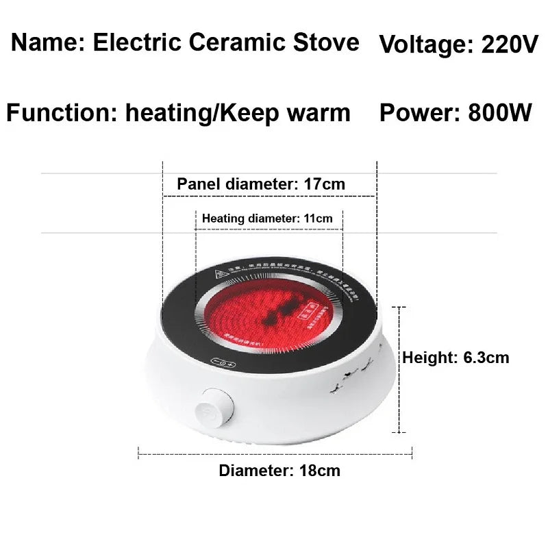 800W Electric Ceramic Stove Tea Stove Household Coffee Tea Maker Water Boiler Temperature Regulator Electric Water Boiler 220V