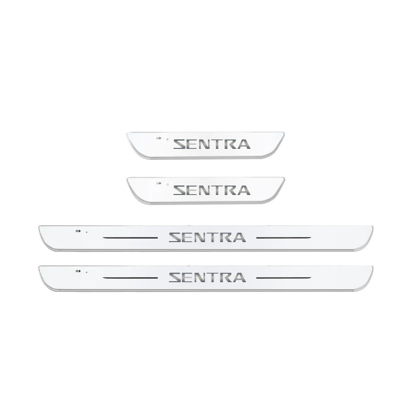 Customized Car Door Sill Light Logo for Nissan Sentra Projector Lamp USB Power Moving LED Welcome Pedal Car Scuff Plate Pedal