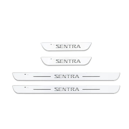 Customized Car Door Sill Light Logo for Nissan Sentra Projector Lamp USB Power Moving LED Welcome Pedal Car Scuff Plate Pedal