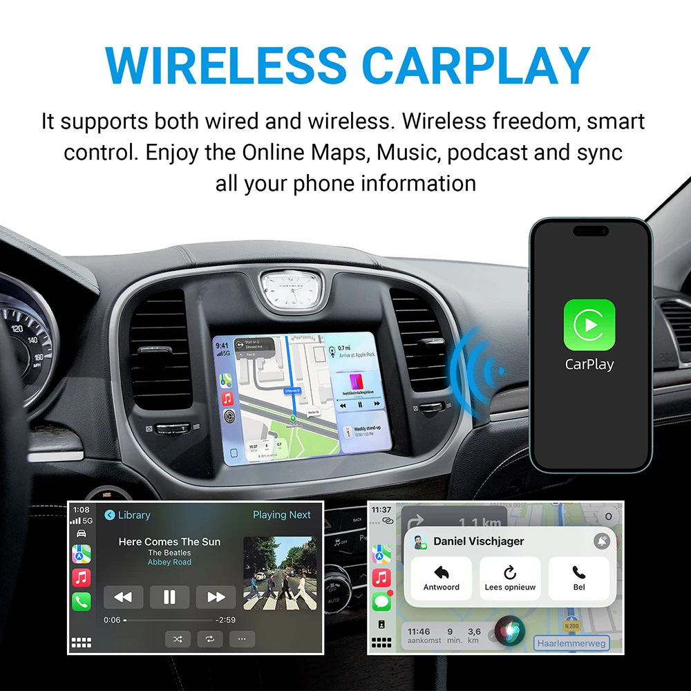 Wireless CarPlay Android Auto Retrofit Kit Decoder Box For Chrysler 300 Series 2011 2012 2013 2014 2015 2016