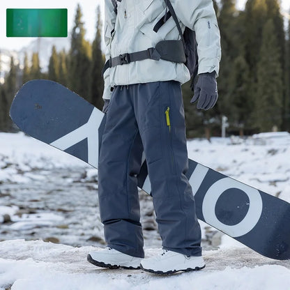 Thickened down Trousers for Men Winter Warm Waterproof Mountain Climbing Workwear Sports Pants Youth Casual Long Pants Polyes...