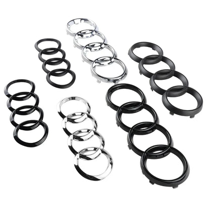 Black Silver ABS 4 Ring Car Hood Bonnet Front Grill Trunk Rear Emblem Logo Badge Sticker For Audi A3 A4 A5 A6 A7 TT Q2 Q3 Q5 Q8