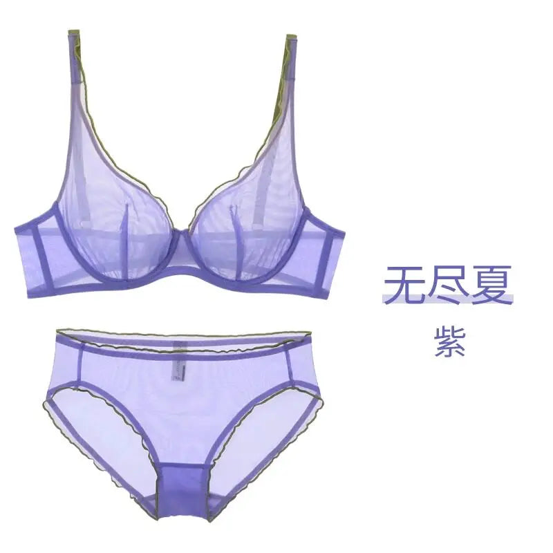 Women Summer Lingerie Set Push Up Bra Comfort Lift Seamless Push Up Bra for Women Full Cup No Underwire Ultra Thin Bra S-2XL Hot