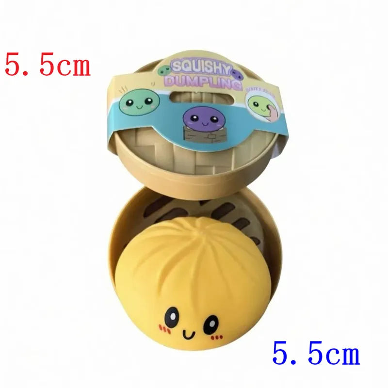 5.5/8.5cm Stress 1-12Pcs Dumpling Squash Toy Dampaline Squishy with Box Dumplings Sensory Squeeze Toy for  Relief Gift Birthday