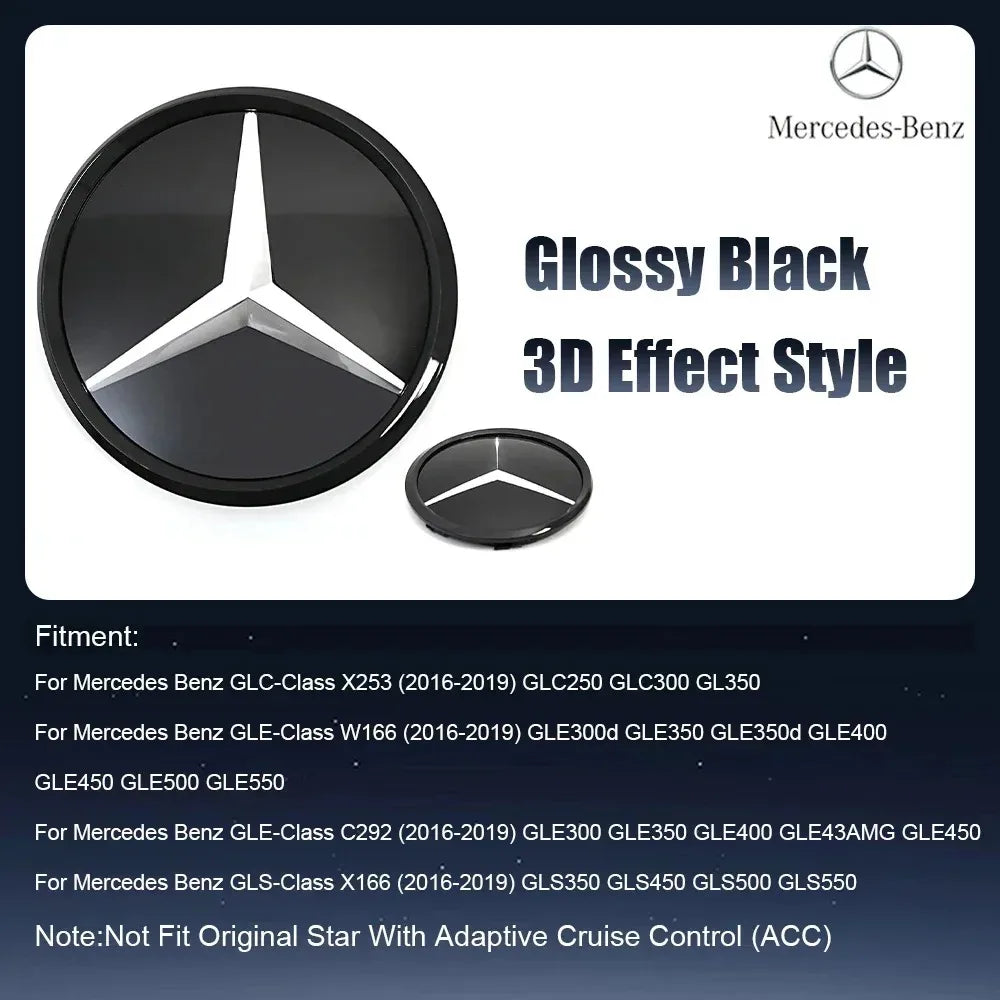 Front Grille LED Star Emblem Light Badge For Mercedes Benz GLC GLE GLS-Class 2016-2019