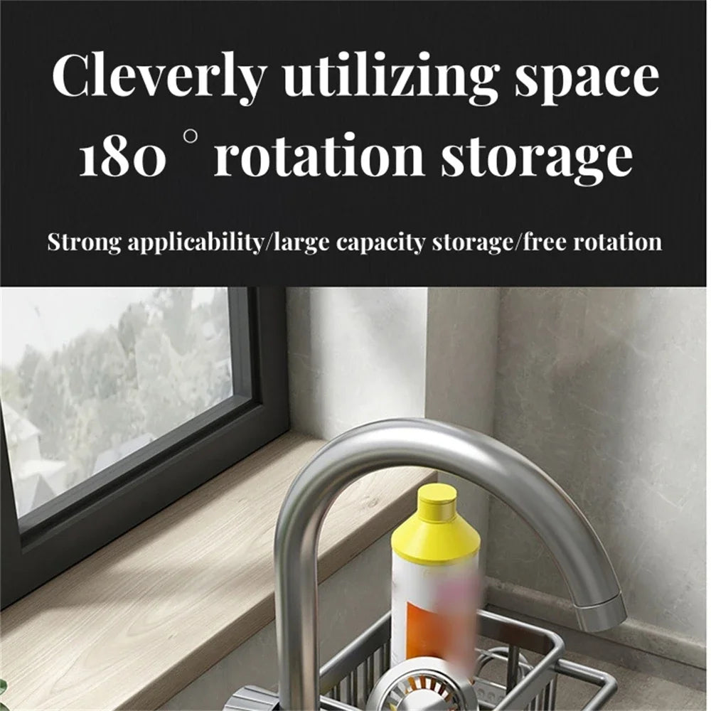Kitchen Sink Drain Rack Sponge Storage Flexible Faucet Holder Soap Drainer Towel Rack Shelf Organizer Kitchen Accessories