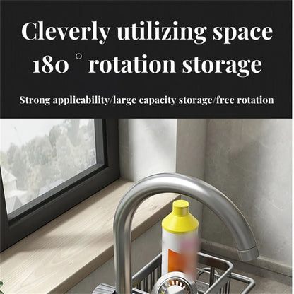Kitchen Sink Drain Rack Sponge Storage Flexible Faucet Holder Soap Drainer Towel Rack Shelf Organizer Kitchen Accessories