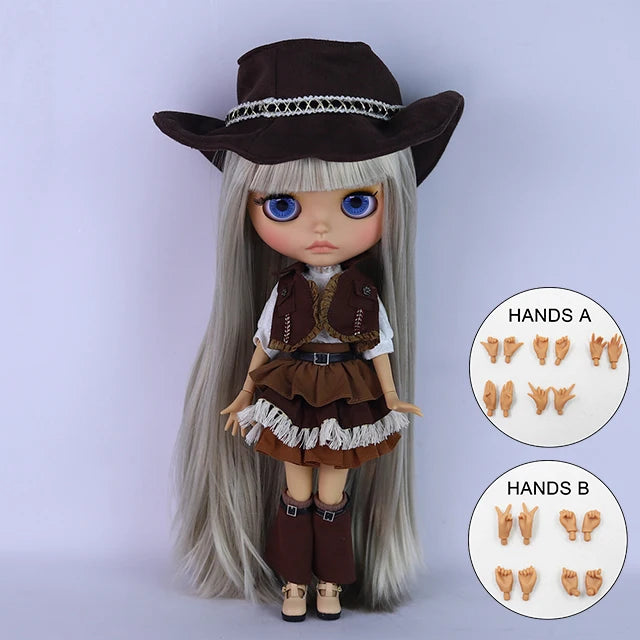 ICY DBS Blyth Doll BJD Joint Body Tan Skin Matte Face Western Cowboy Set Doll 1/6 30cm Girl Gift Anime SD