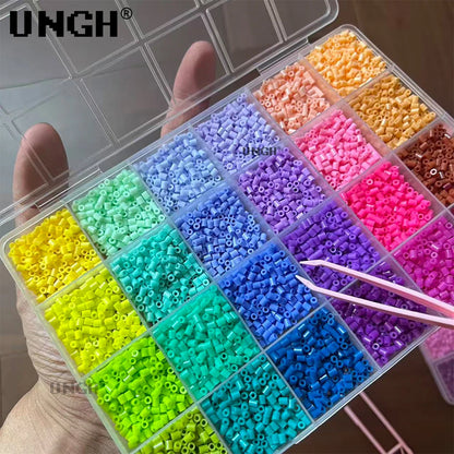 UNGH 40000pcs 2.6mm Perler Mard Bean Box with 4pcs baseplate Fusion Bean Handmade DIY Jewelry Bracelet Earrings Accessories