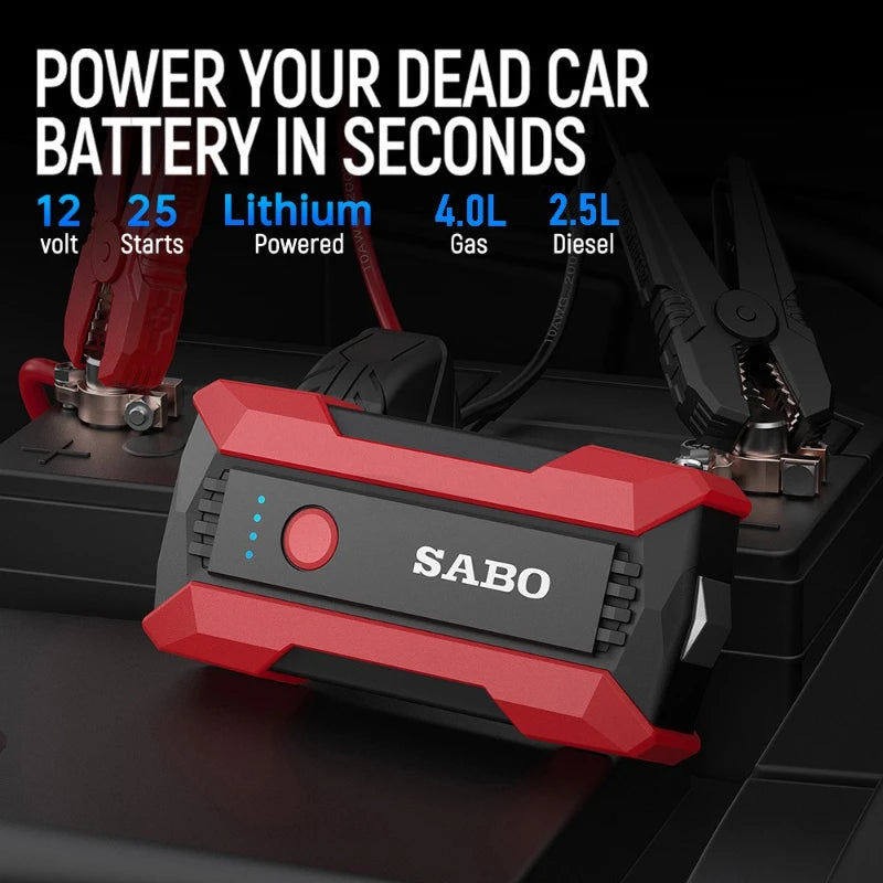 12V Car Emergency Start Power Supply Portable Cars Jump Starter Multifunctional Battery Illuminable Automobiles Accessories