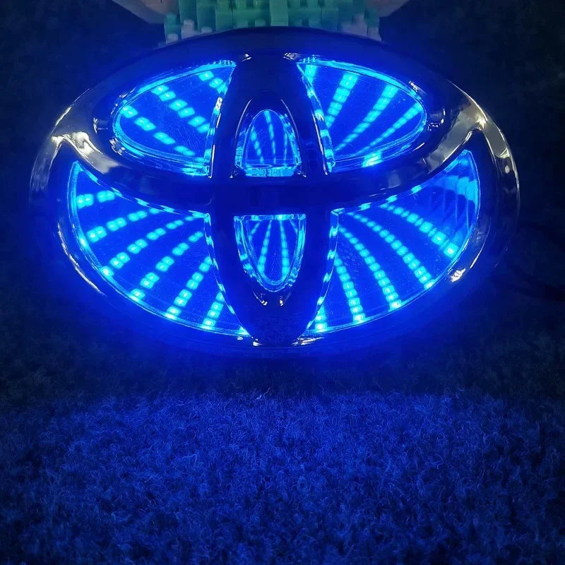for Toyota Corolla PRADO Yaris CHR HRV AYGO Camry Vios Highlander LVALON Rav4 CHR REIZ 3D Car Front Grille Trunk Logo LED Light