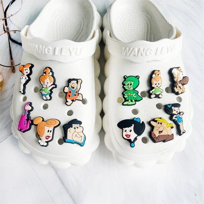 12-100Pcs Primitive Man Cartoon Shoe Charms For Slides Clog Sandals Shoes Decorations Accessories For Christmas Birthday Gifts