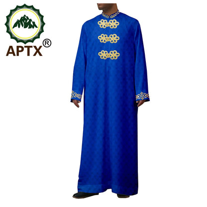 African Clothes for Men Muslim Robe Single Breasted Loose Abaya Casual Fashion Tailor Made Event Church Wedding Wear T2014010