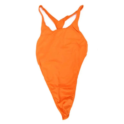 G828B Mens Thong Bodysuit Stretchy High Cut Racer Back Jersey Spandex